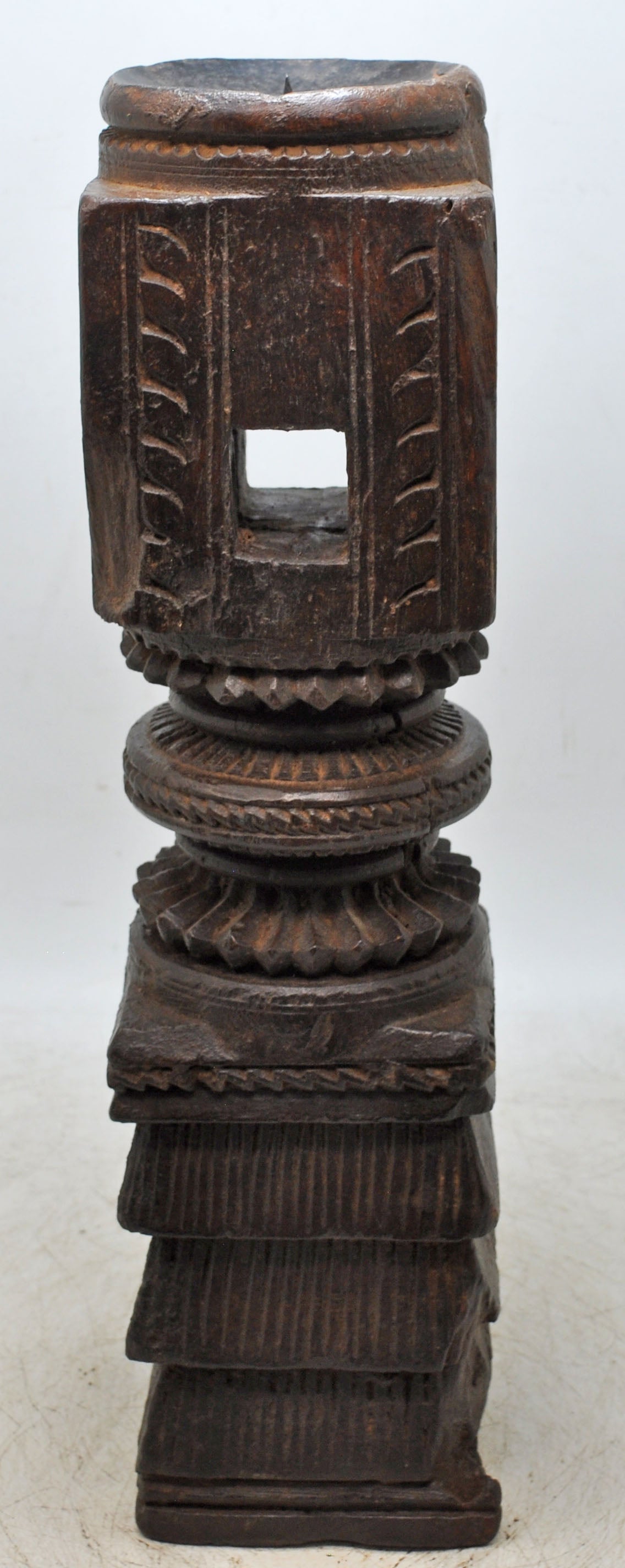 Antique Wooden Paga Candle Holder Stand Original Old Very Fine Hand Carved