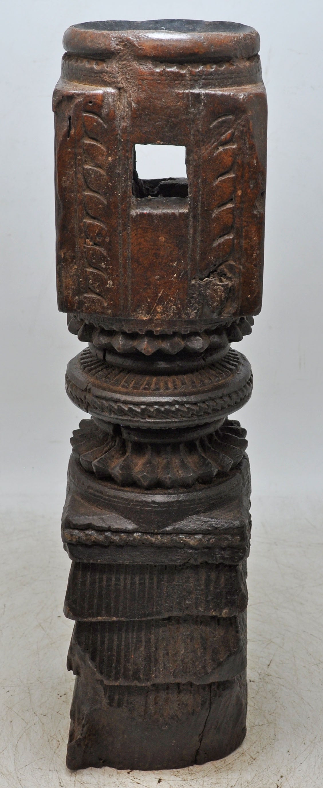Antique Wooden Paga Candle Holder Stand Original Old Very Fine Hand Carved