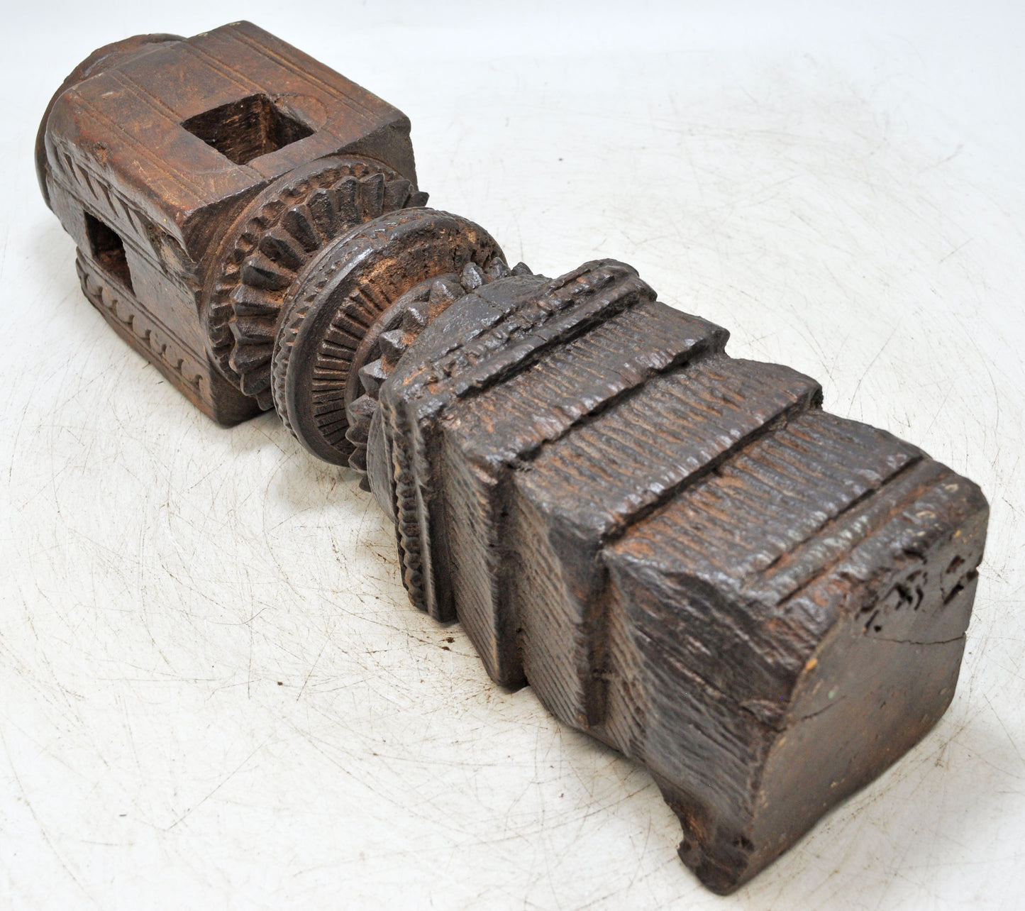 Antique Wooden Paga Candle Holder Stand Original Old Very Fine Hand Carved
