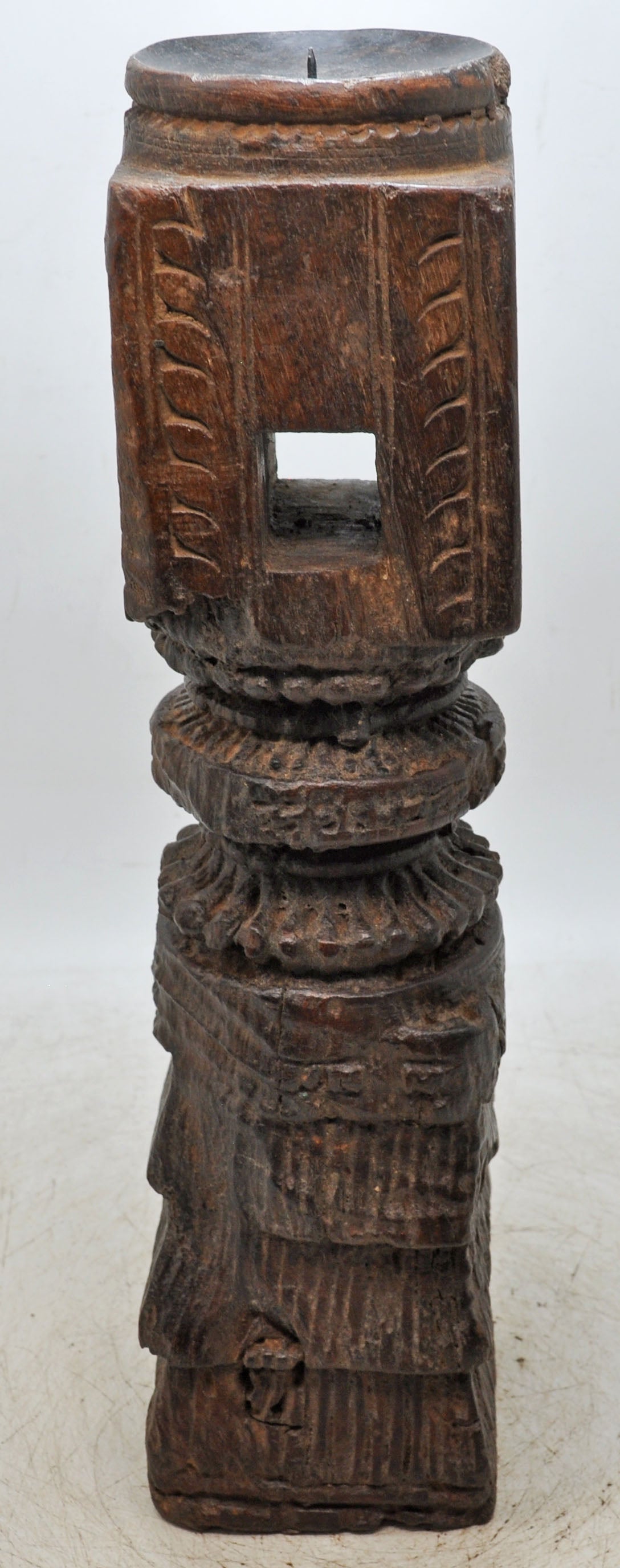 Antique Wooden Paga Candle Holder Stand Original Old Very Fine Hand Carved