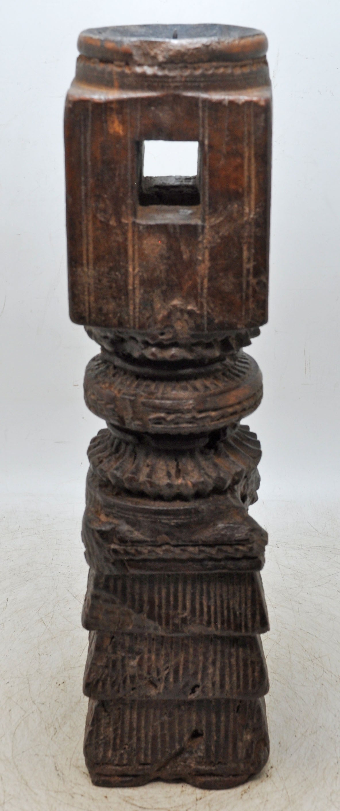 Antique Wooden Paga Candle Holder Stand Original Old Very Fine Hand Carved