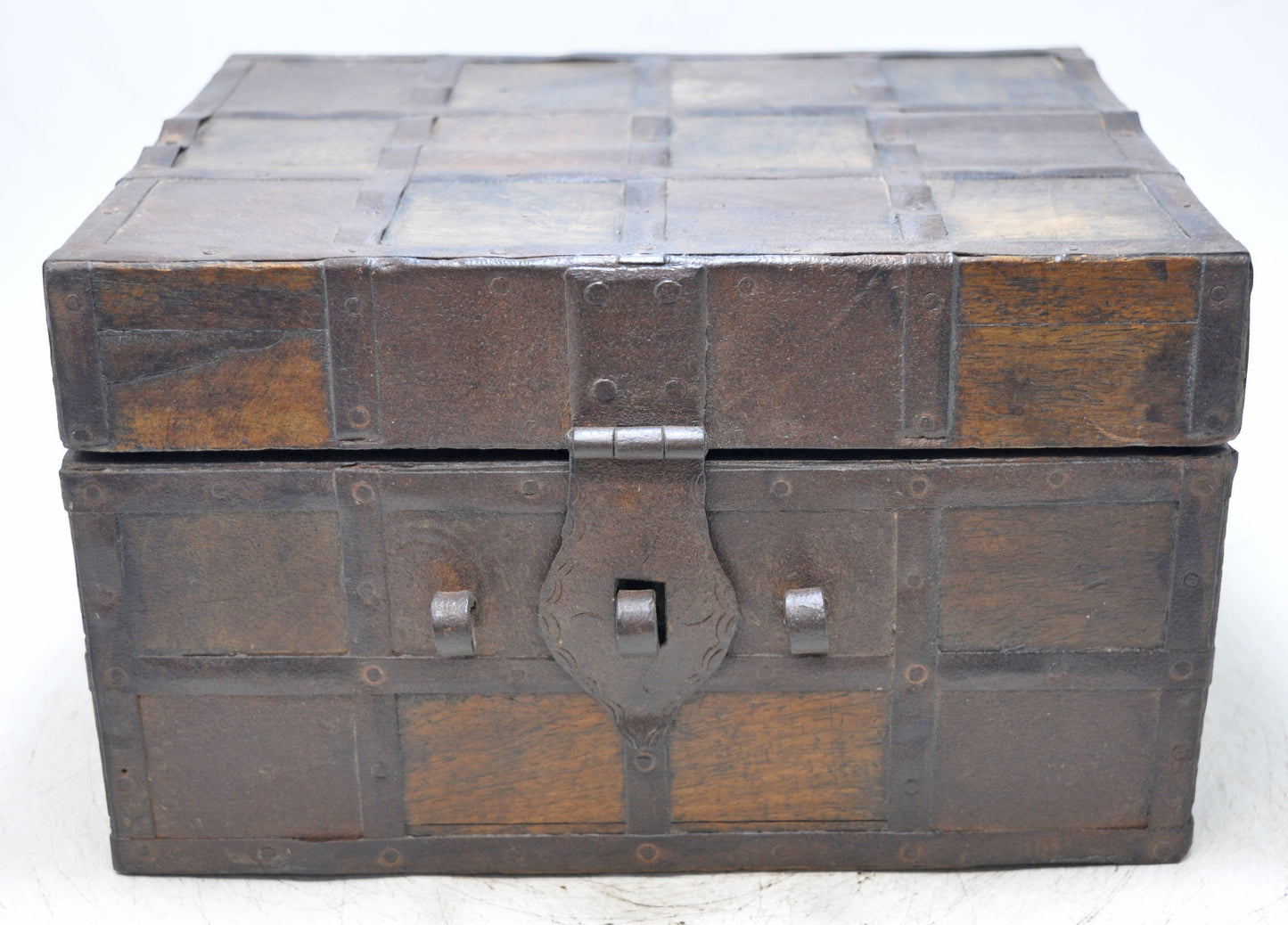 Vintage Wooden Large Storage Chest Box Original Old Hand Crafted Metal Fitted