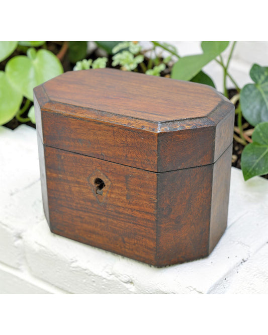 Vintage Wooden Hexagonal Small Storage Box Original Old Hand Crafted