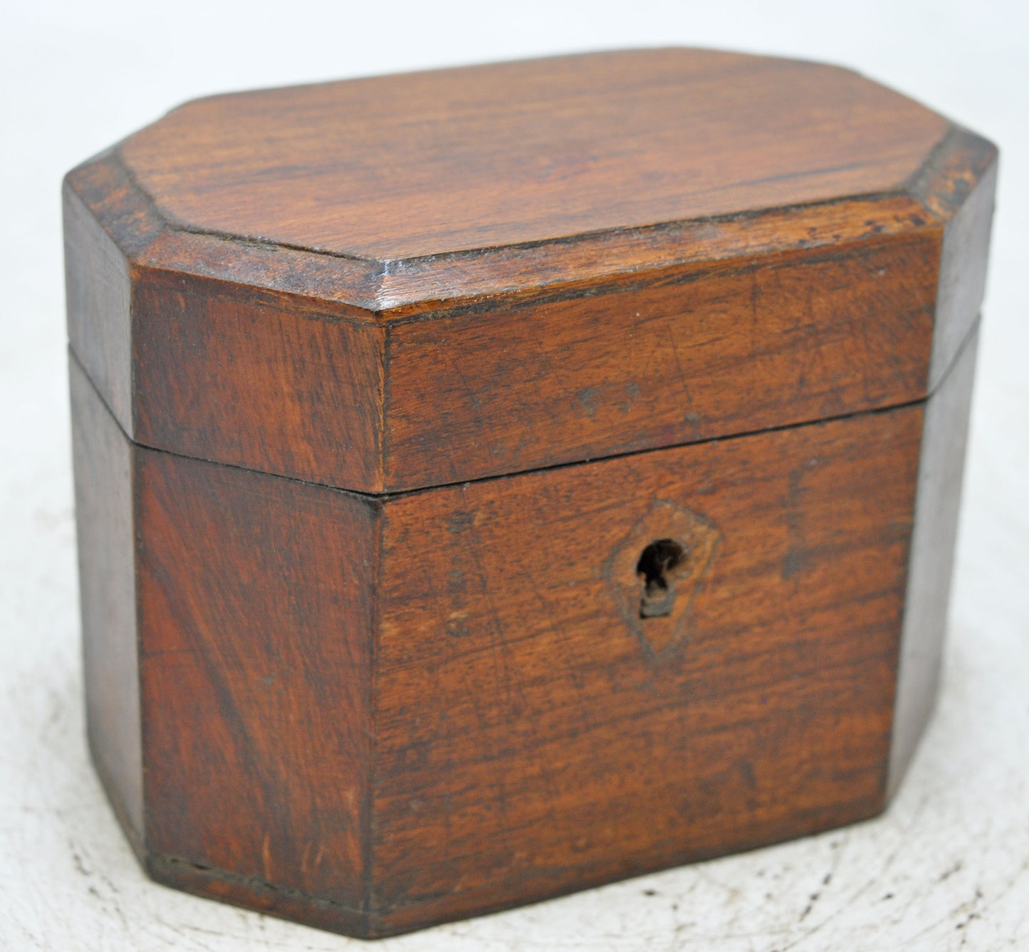 Vintage Wooden Hexagonal Small Storage Box Original Old Hand Crafted