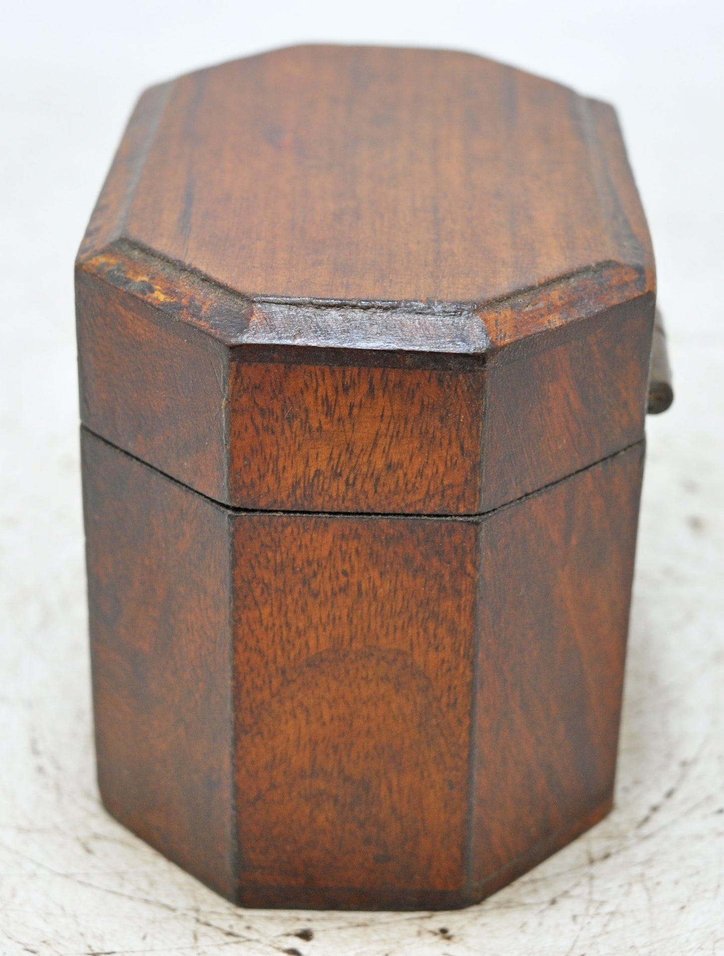 Vintage Wooden Hexagonal Small Storage Box Original Old Hand Crafted