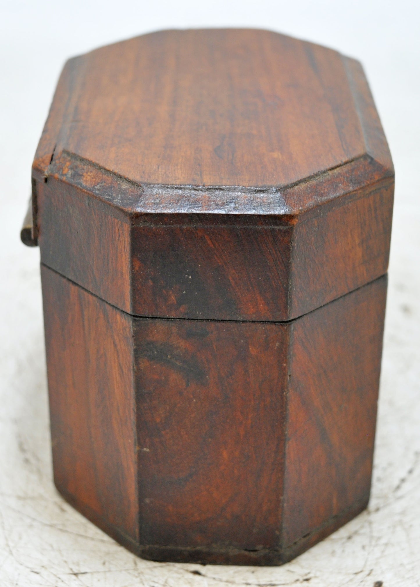 Vintage Wooden Hexagonal Small Storage Box Original Old Hand Crafted