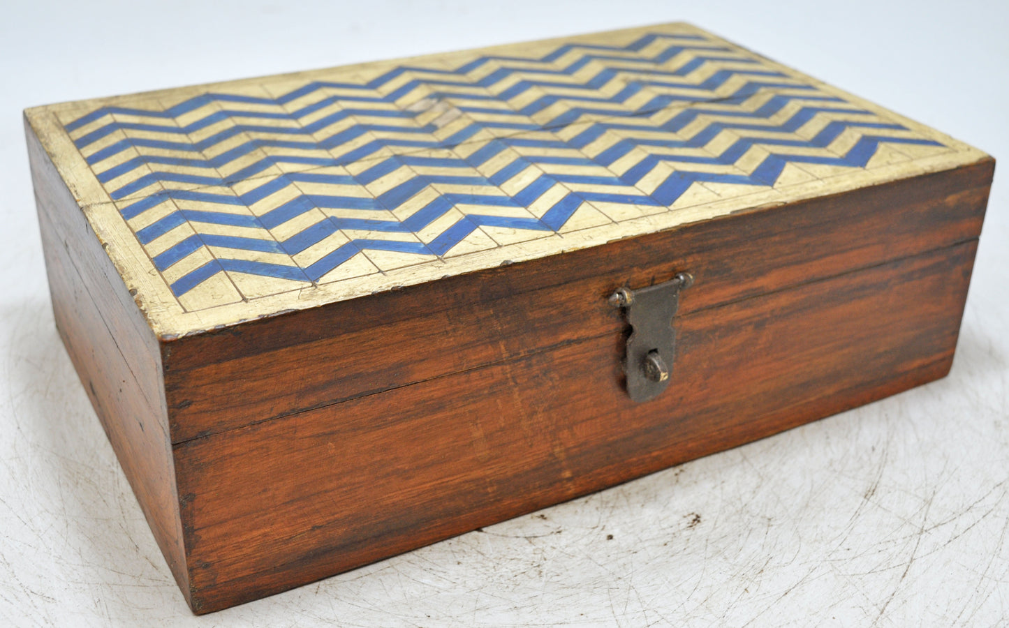 Vintage Wooden Storage Box Original Old Hand Crafted Painted