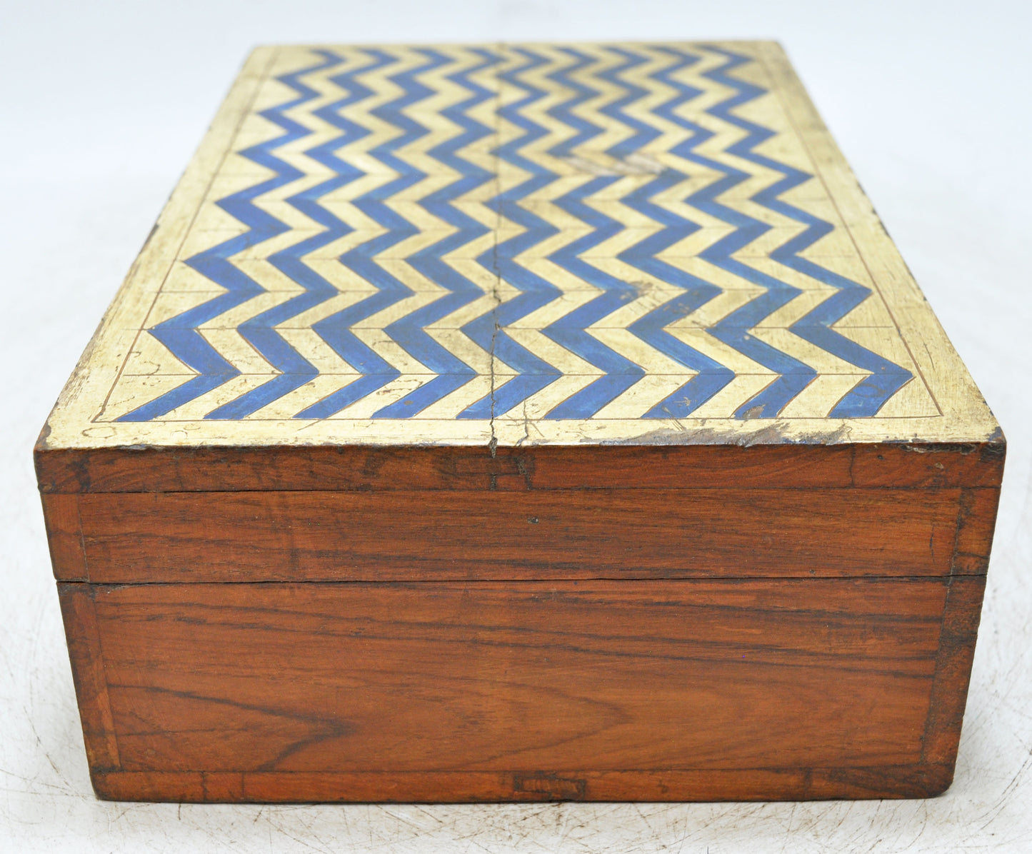 Vintage Wooden Storage Box Original Old Hand Crafted Painted