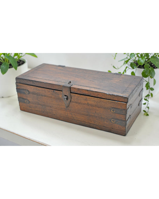 Vintage Wooden Pencil Stationary Box Original Old Hand Crafted