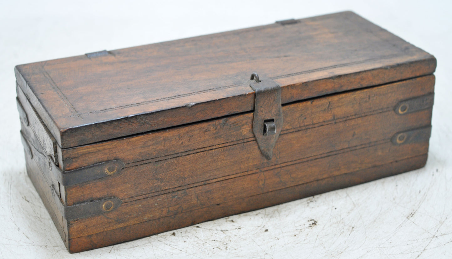 Vintage Wooden Pencil Stationary Box Original Old Hand Crafted