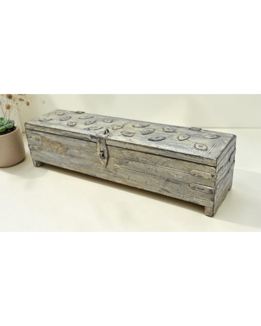 Vintage Wooden Pencil Stationary Box Original Old Hand Crafted