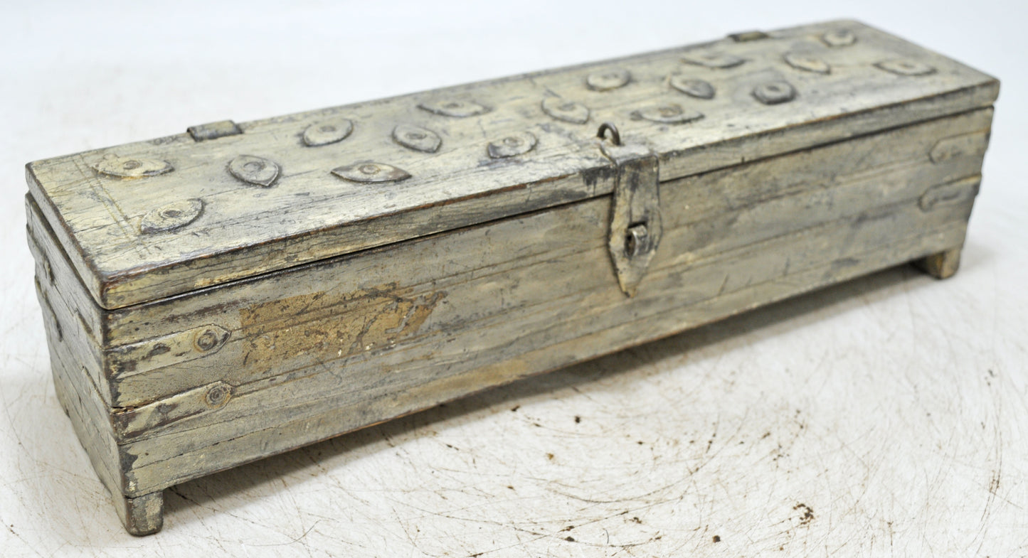 Vintage Wooden Pencil Stationary Box Original Old Hand Crafted