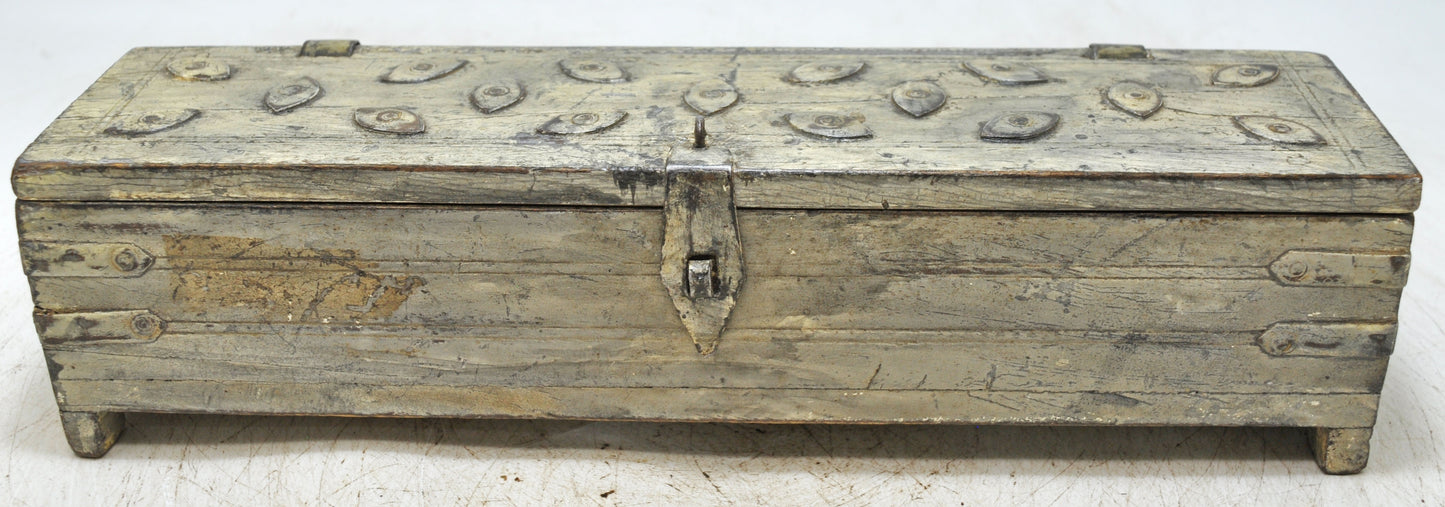 Vintage Wooden Pencil Stationary Box Original Old Hand Crafted