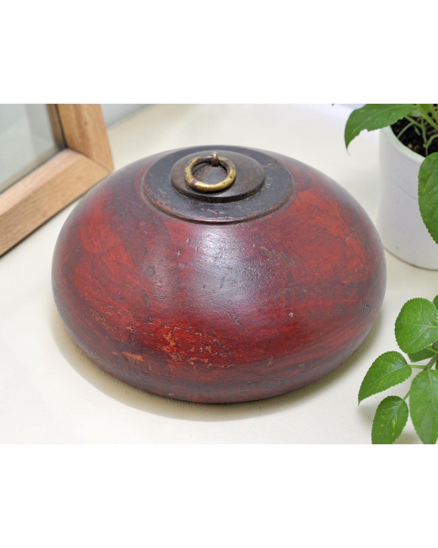 Vintage Wooden Opium Tobacco Box Original Old Hand Carved Lacquer Painted
