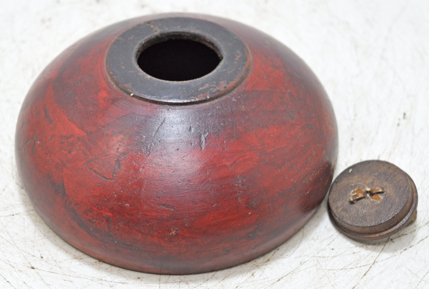 Vintage Wooden Opium Tobacco Box Original Old Hand Carved Lacquer Painted