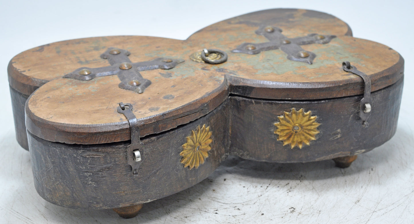 Antique Wooden Large Spice Box Original Old Fine Hand Carved