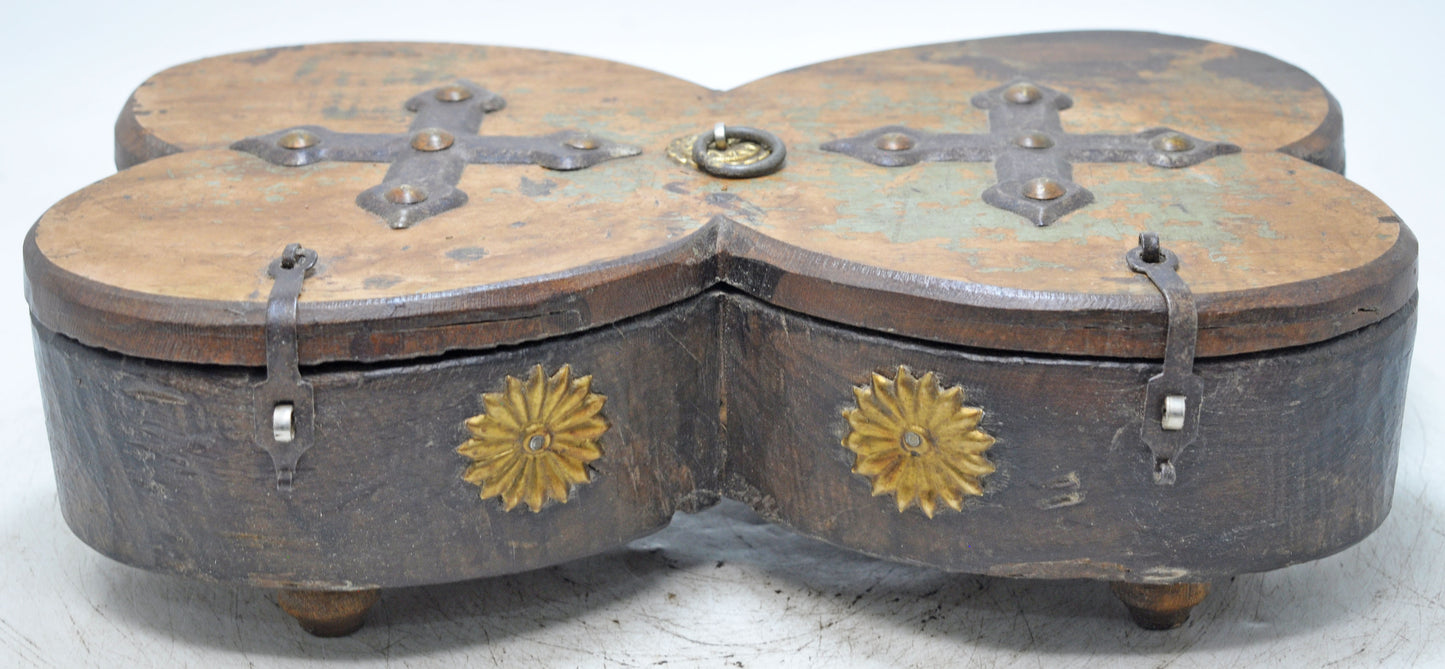 Antique Wooden Large Spice Box Original Old Fine Hand Carved
