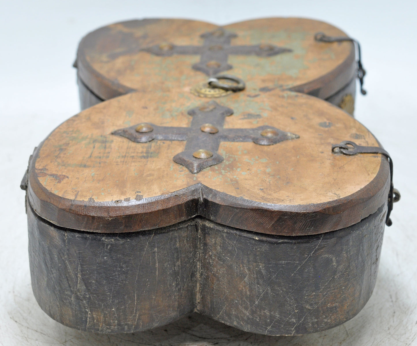 Antique Wooden Large Spice Box Original Old Fine Hand Carved