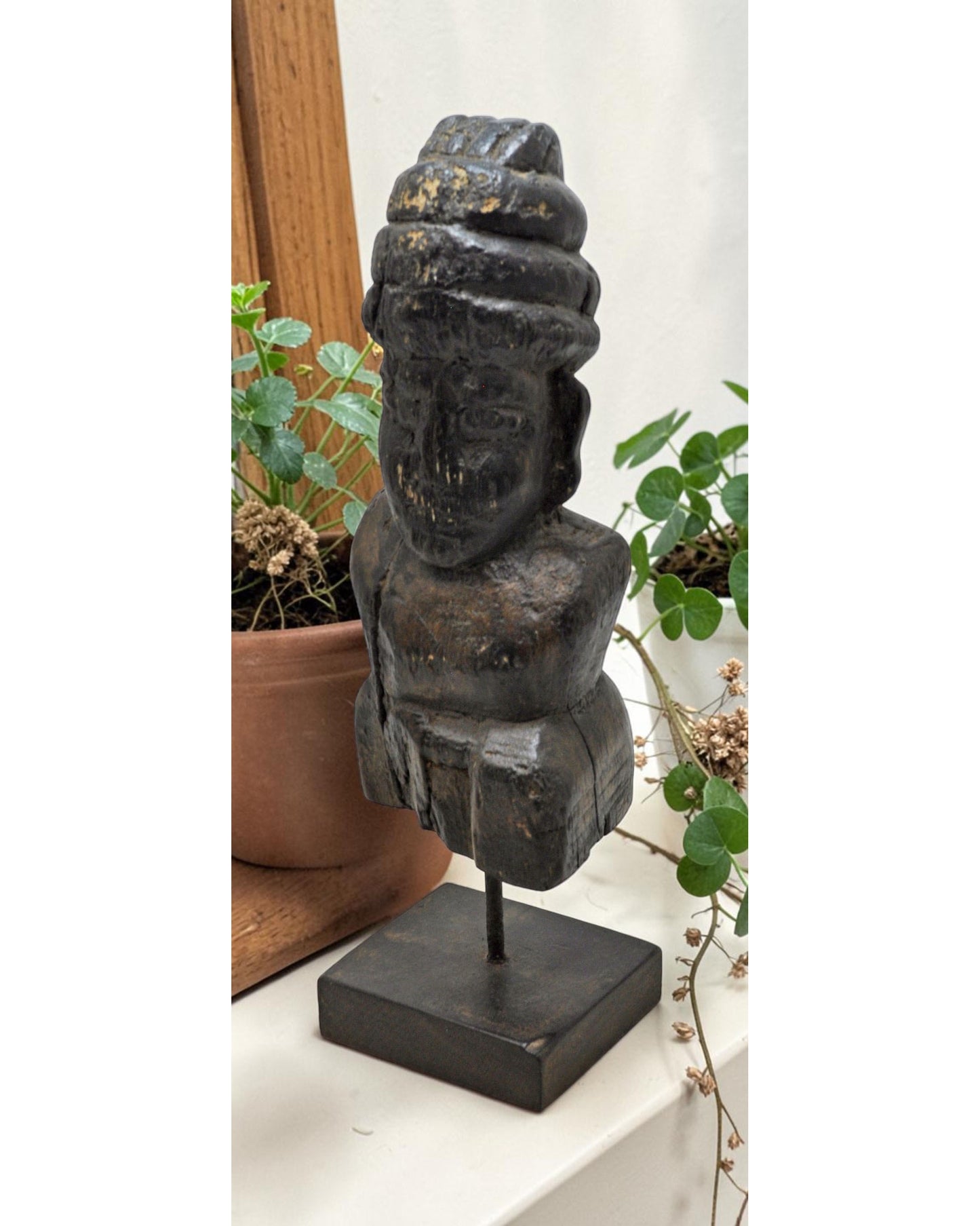 Vintage Wooden Musician Man Figurine Original Old Hand Carved