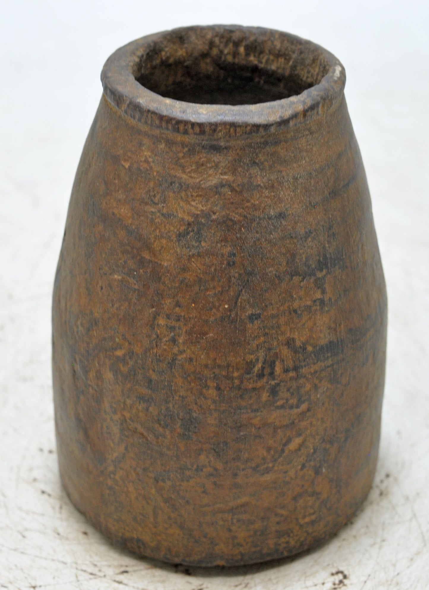 Antique Wooden Small Round Grain Measurement Paili Pot Original Old Hand Carved