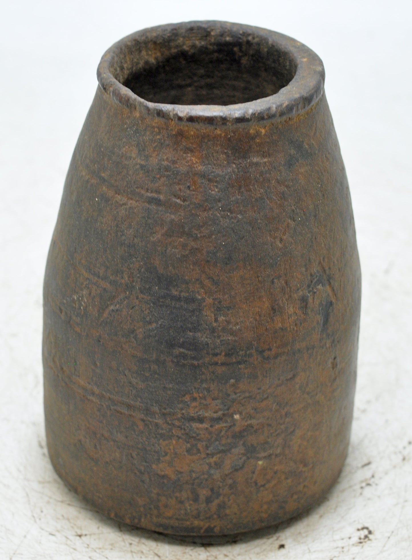 Antique Wooden Small Round Grain Measurement Paili Pot Original Old Hand Carved