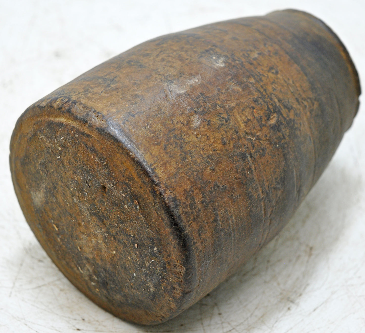 Antique Wooden Small Round Grain Measurement Paili Pot Original Old Hand Carved
