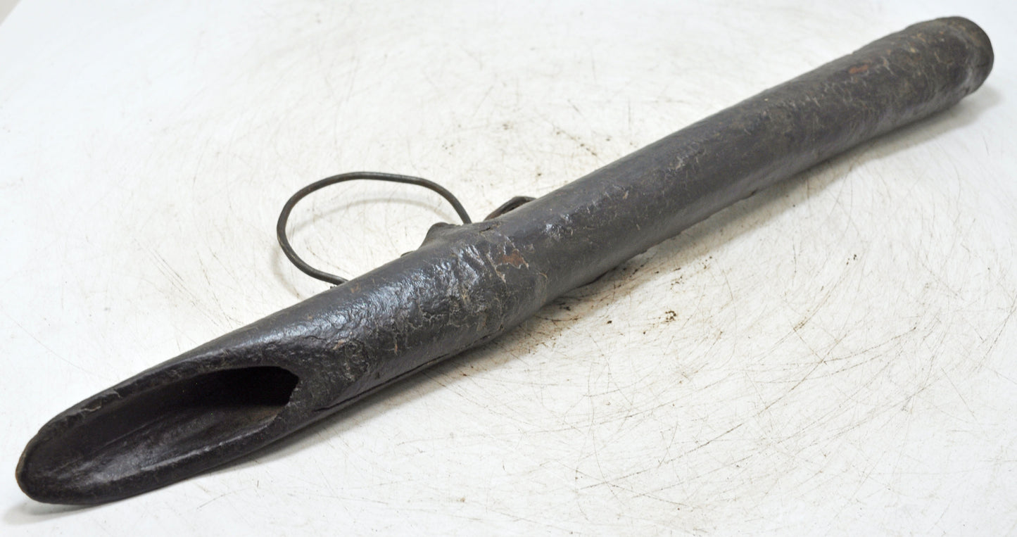 Antique Wooden Long Animals Medicine Pipe Original Old Fine Hand Carved