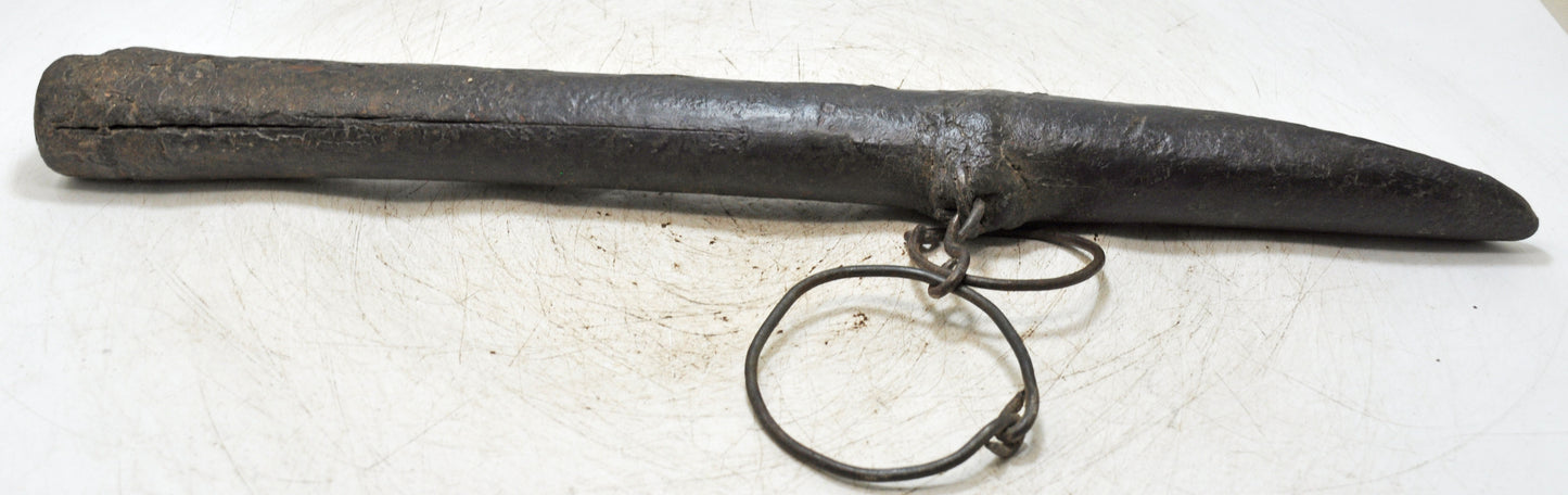 Antique Wooden Long Animals Medicine Pipe Original Old Fine Hand Carved