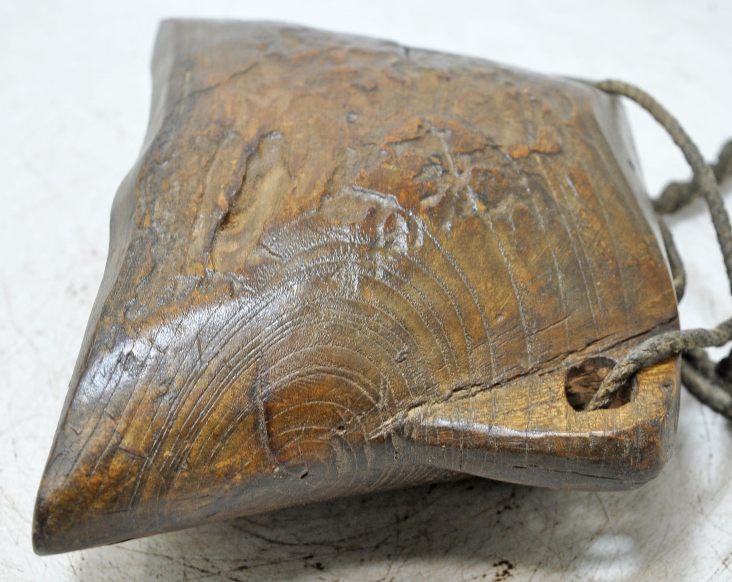 Antique Wooden Animals Cow Bell Original Old Hand Carved