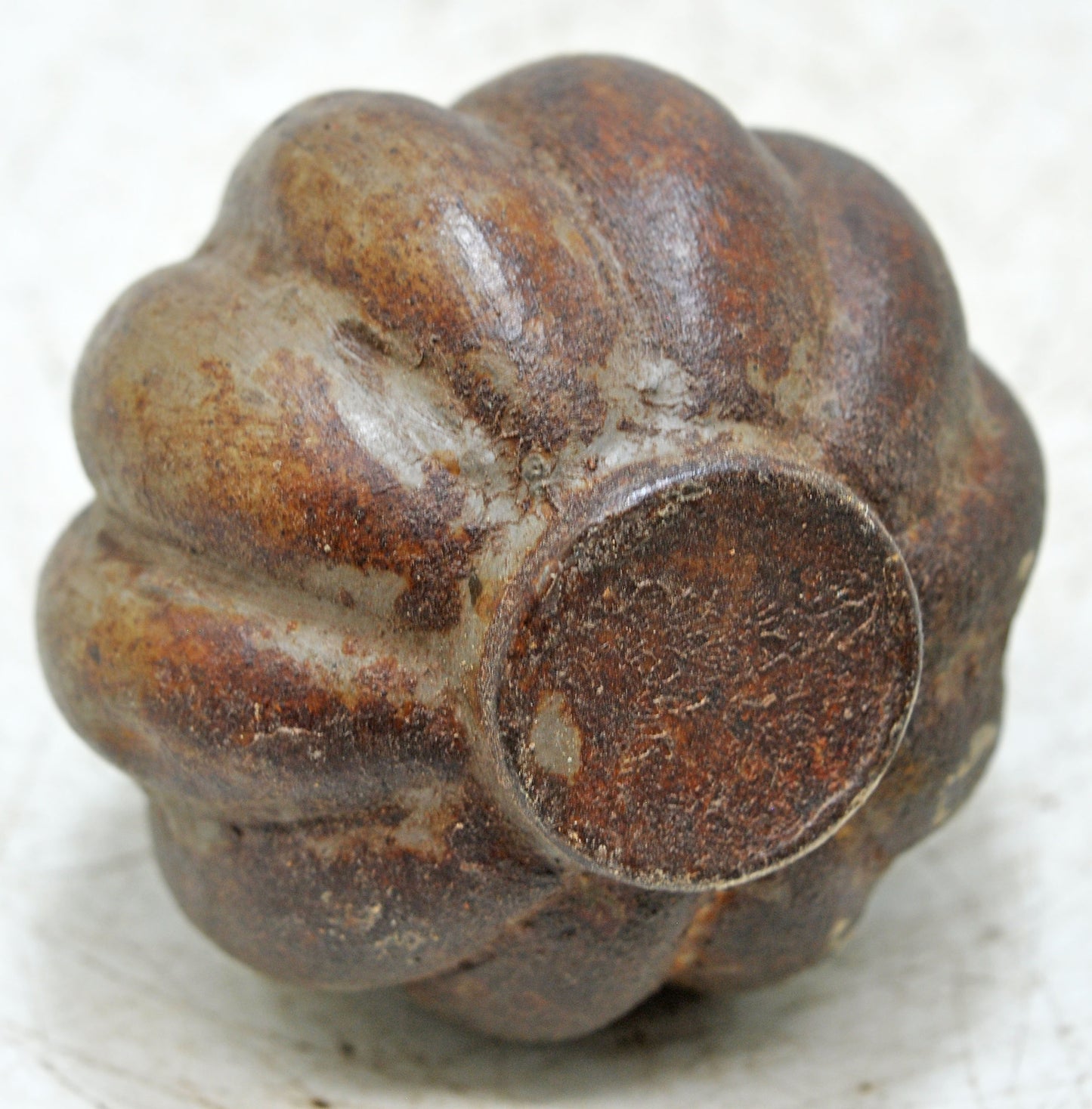 Vintage Iron Small Round Oil Pot Original Old Hand Crafted Engraved