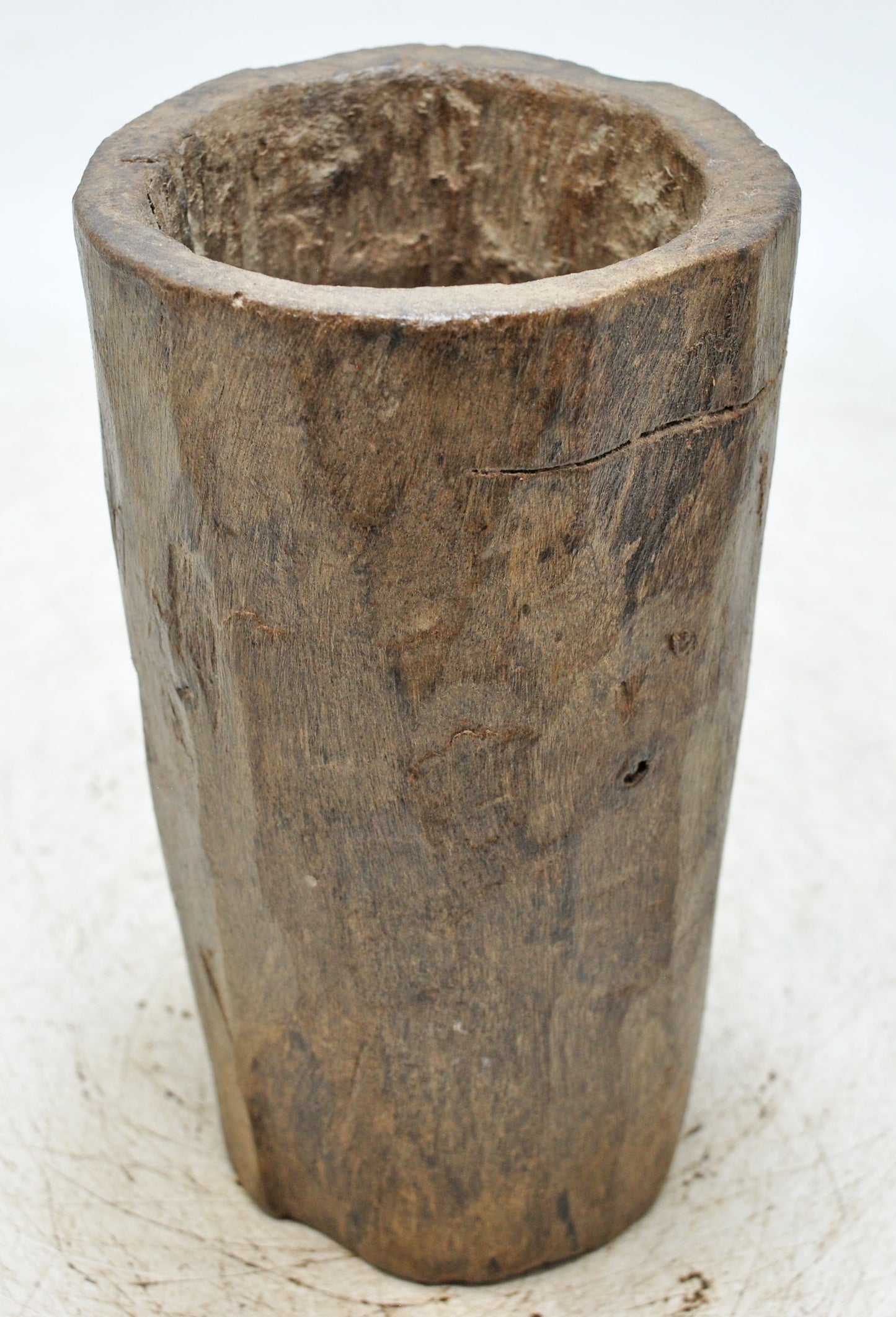 Antique Wooden Round Grain Measurement Paili Pot Original Old Hand Carved