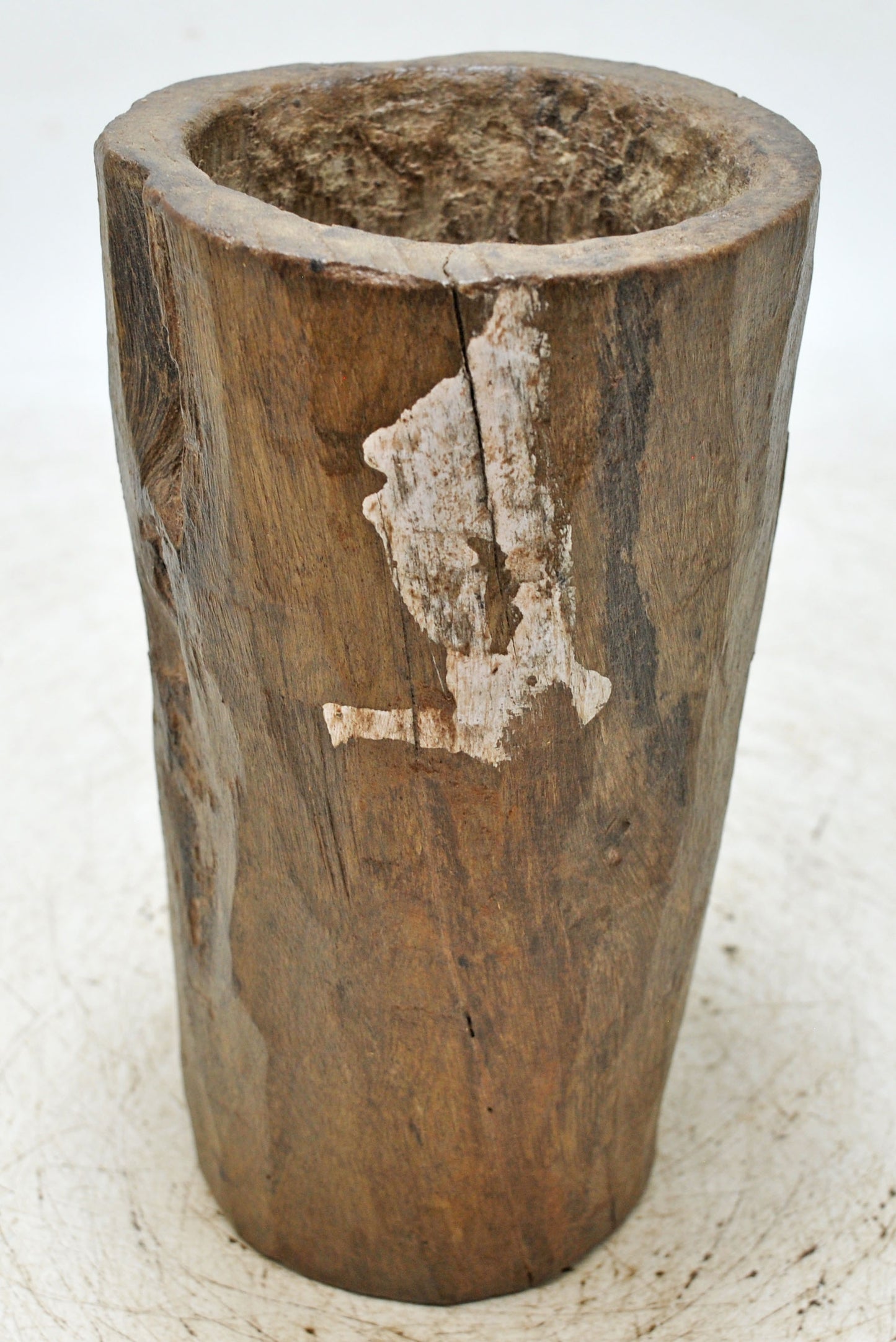 Antique Wooden Round Grain Measurement Paili Pot Original Old Hand Carved