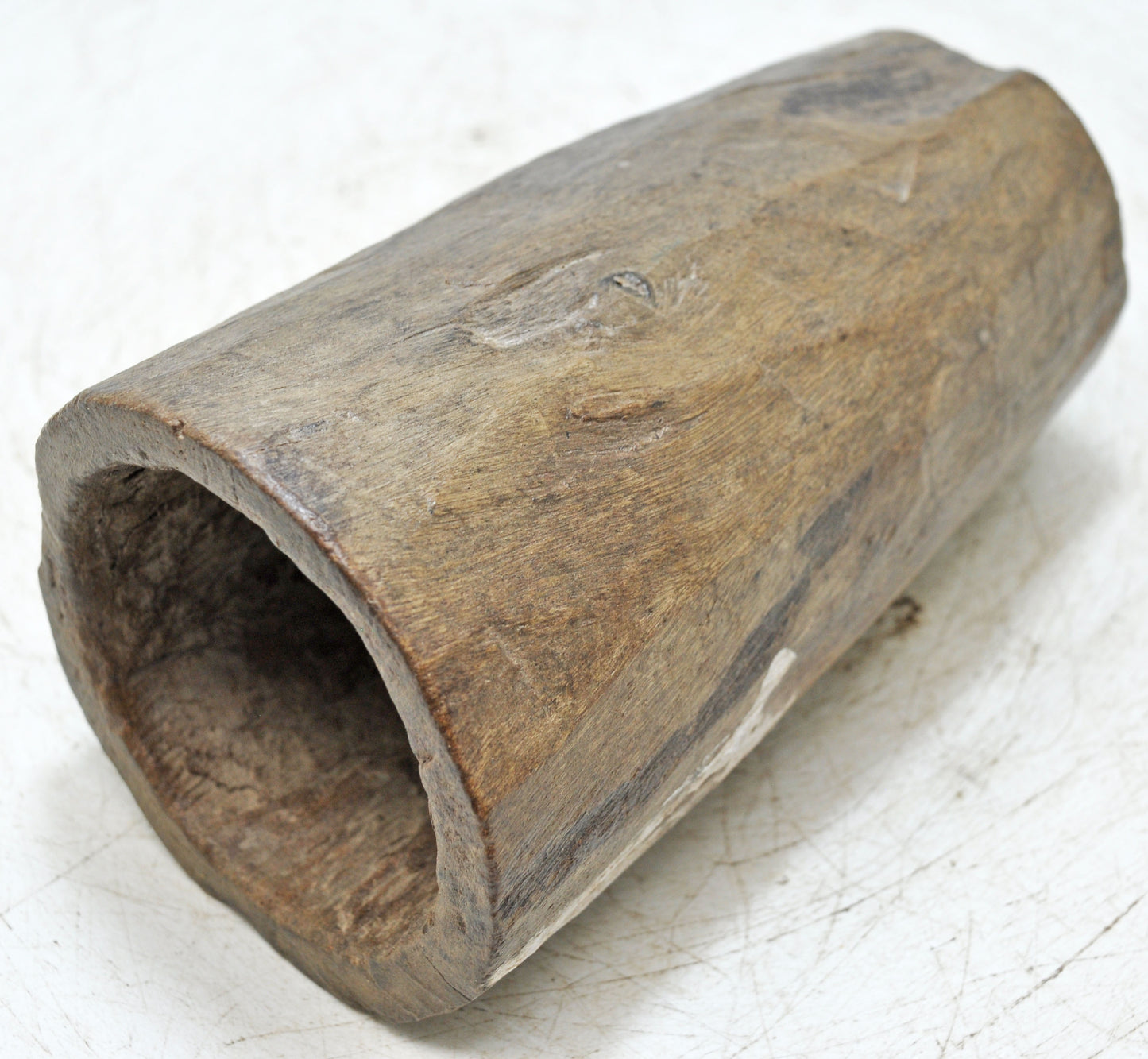 Antique Wooden Round Grain Measurement Paili Pot Original Old Hand Carved