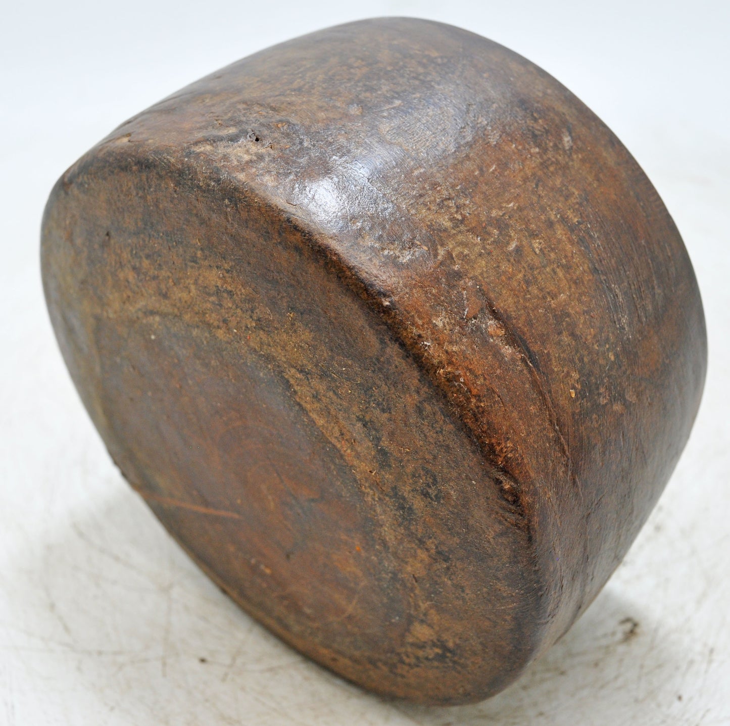 Antique Wooden Round Grain Measurement Paili Pot Original Old Hand Carved