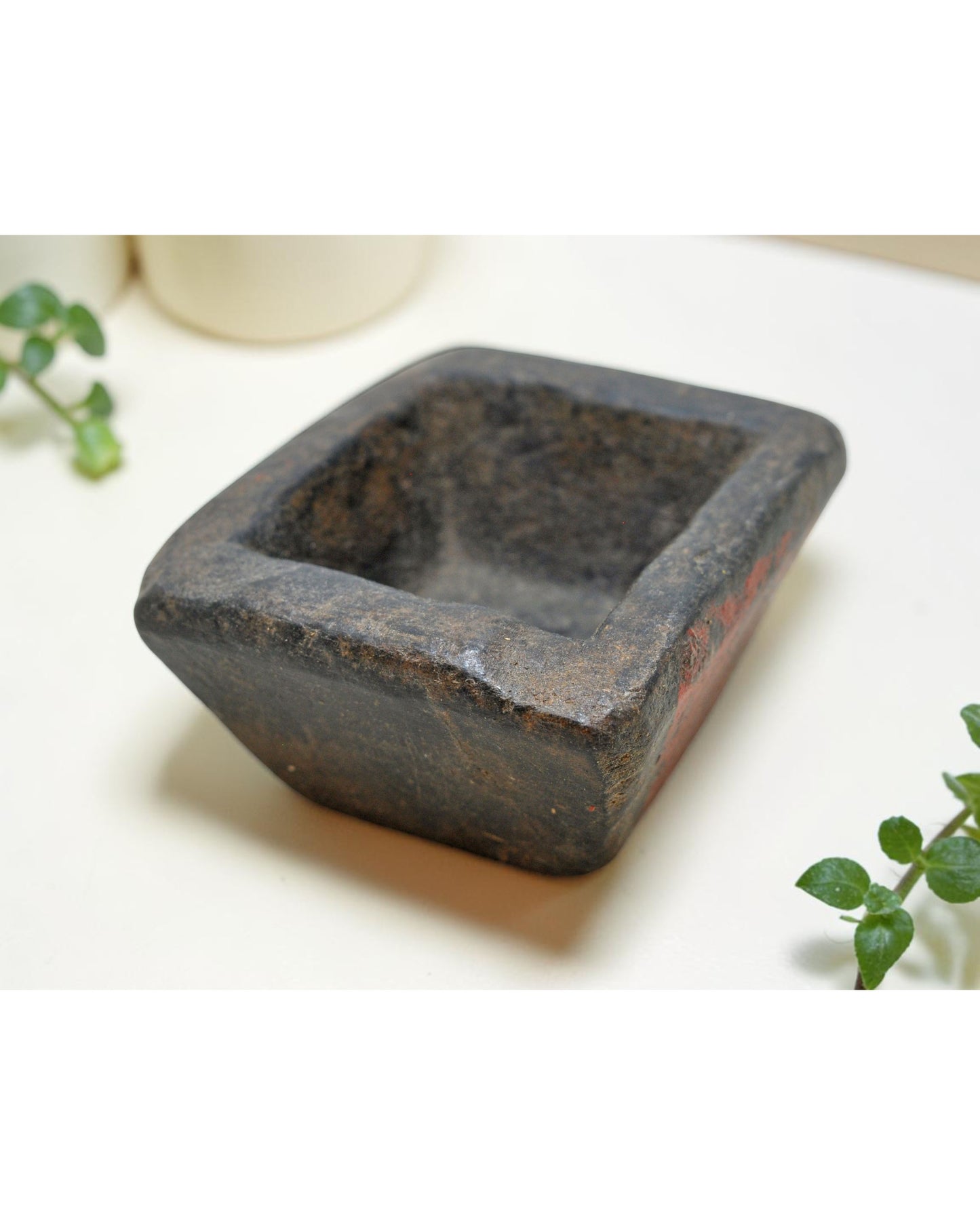Antique Wooden Small Salt Spices Bowl Original Old Hand Carved