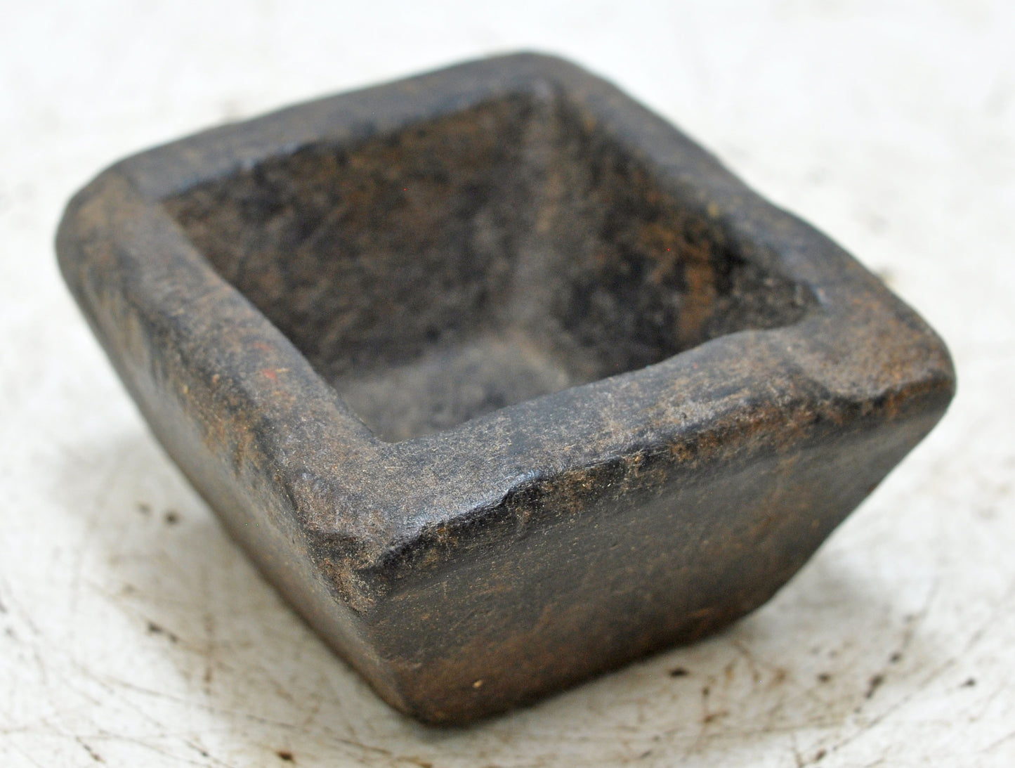 Antique Wooden Small Salt Spices Bowl Original Old Hand Carved
