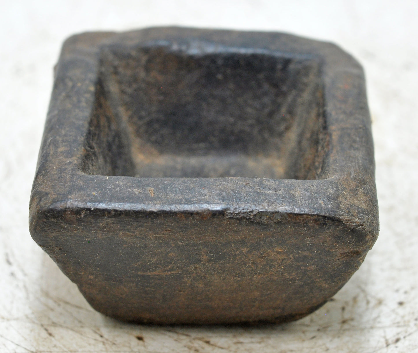 Antique Wooden Small Salt Spices Bowl Original Old Hand Carved