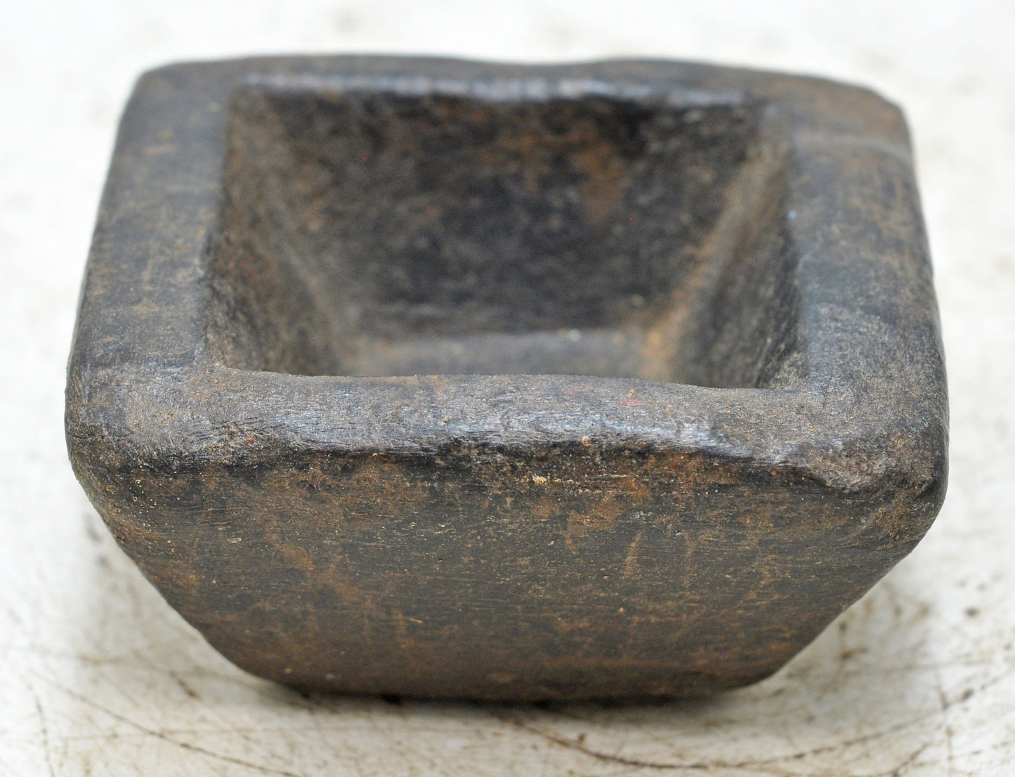 Antique Wooden Small Salt Spices Bowl Original Old Hand Carved