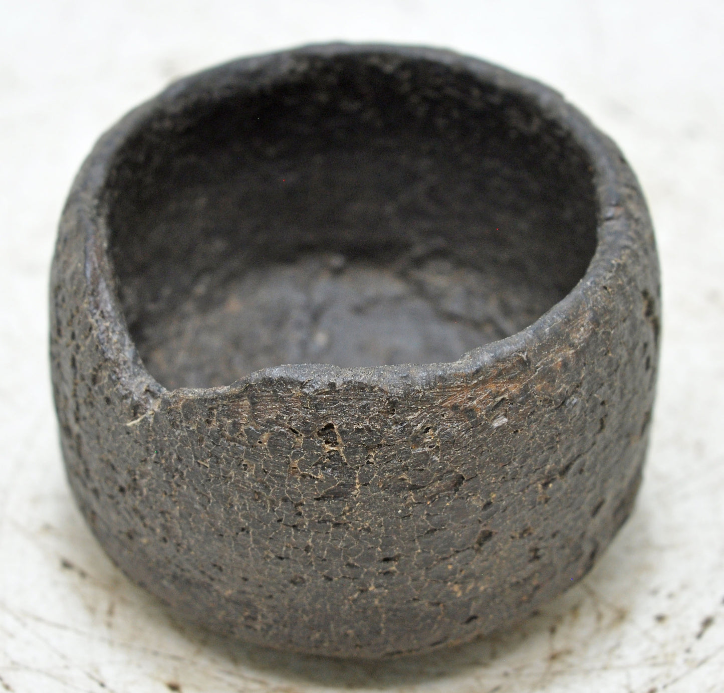 Antique Wooden Small Salt Spices Bowl Original Old Hand Carved