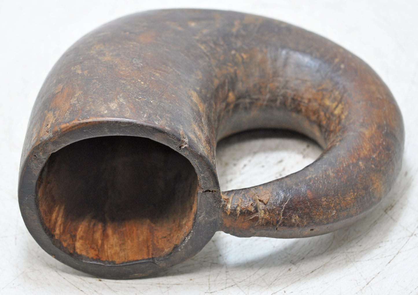 Antique Wooden Gun Powder Container Flask Original Old Fine Hand Carved