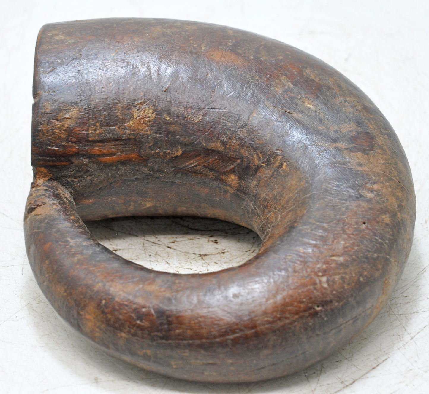 Antique Wooden Gun Powder Container Flask Original Old Fine Hand Carved