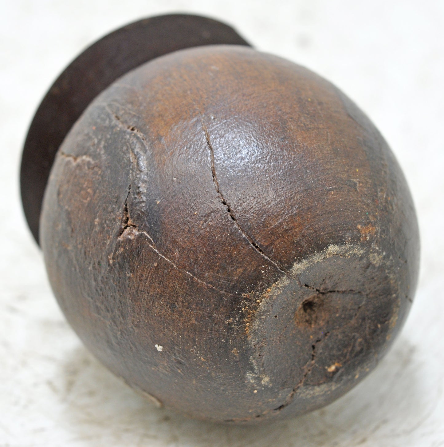 Vintage Wooden Small Apple Shaped Candle Holder Stand Original Old Hand Carved