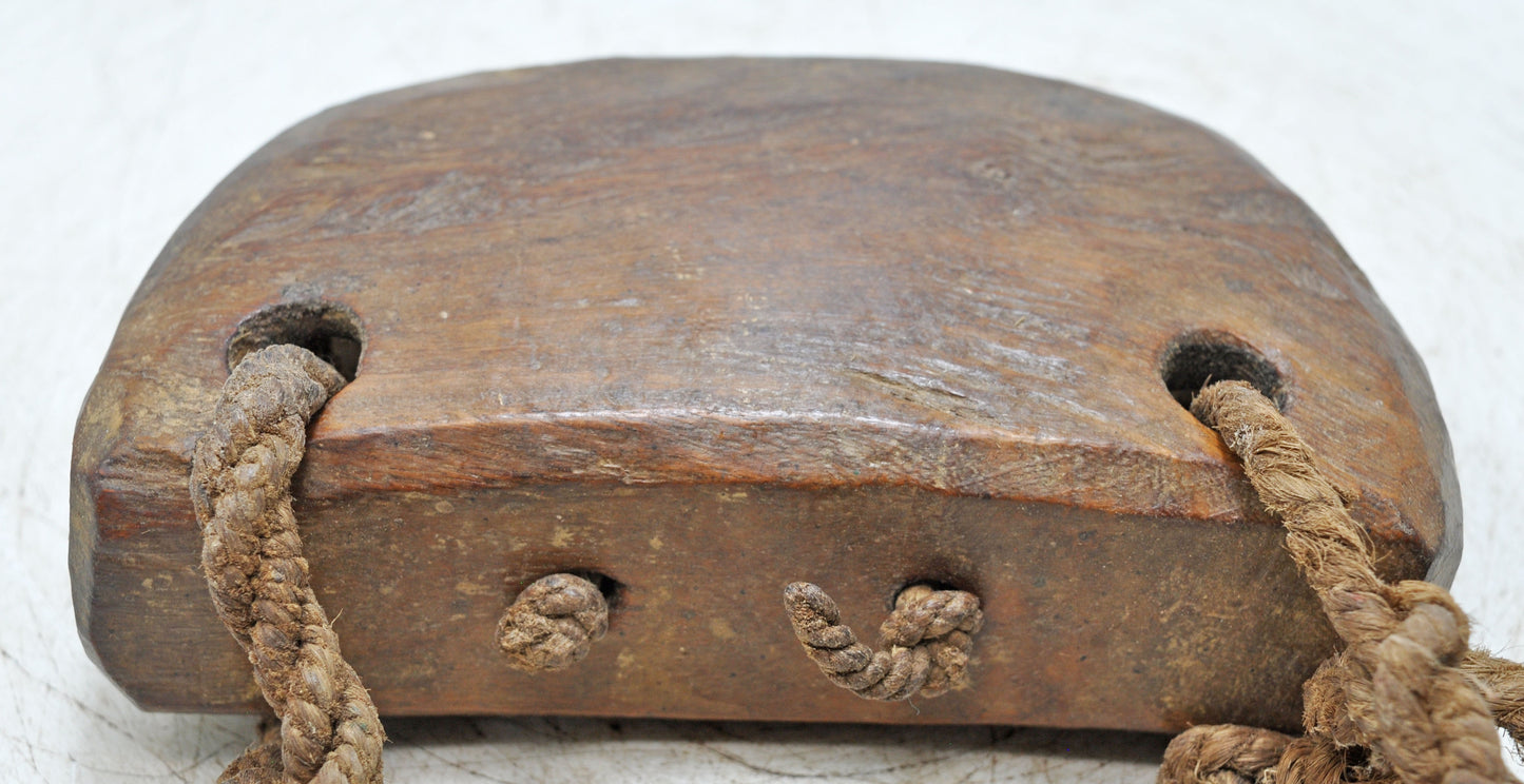 Antique Wooden Cow Animals Bell Original Old Hand Carved