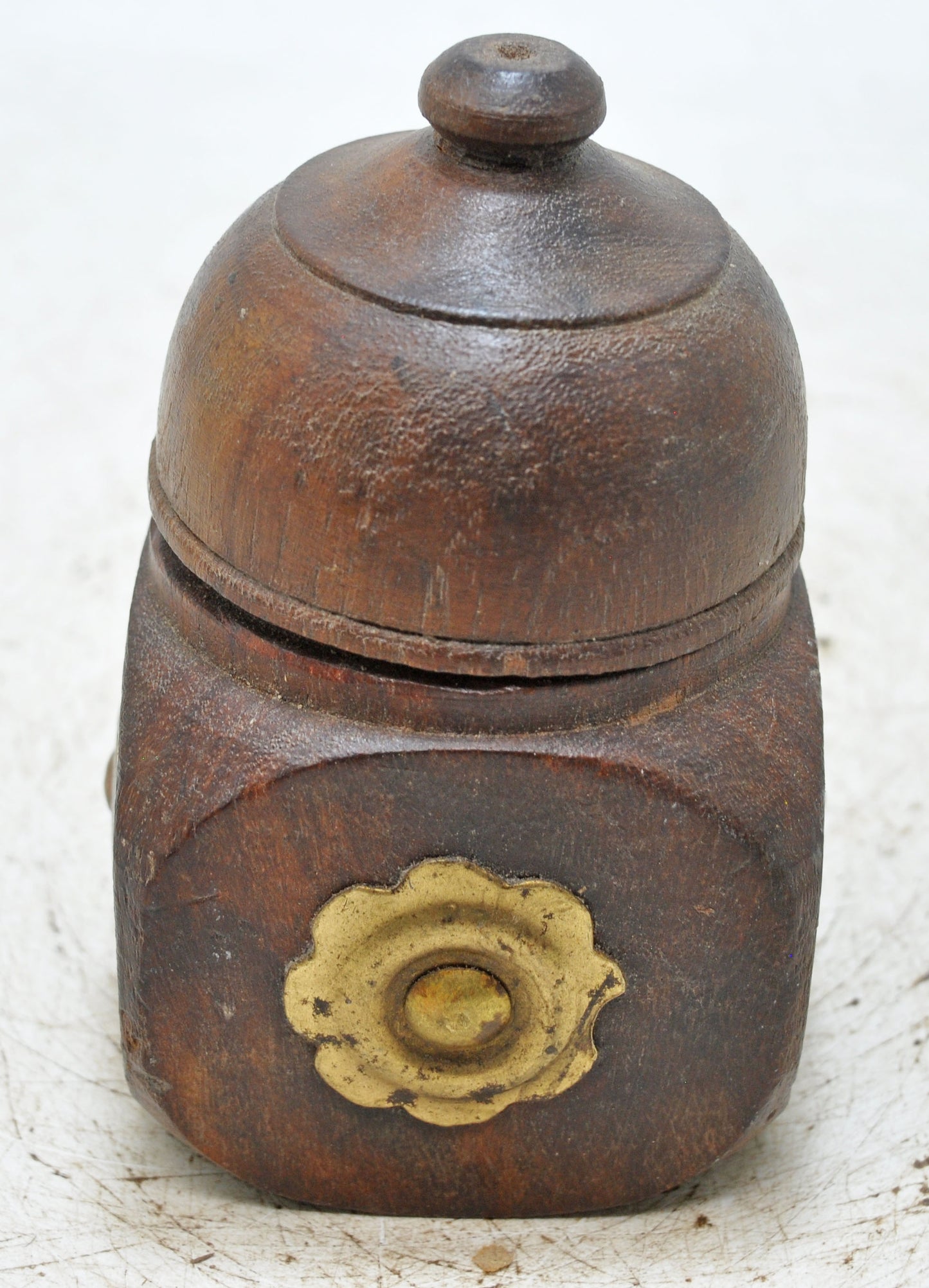 Vintage Wooden Kum Kum Powder Tika Box Original Old Hand Carved