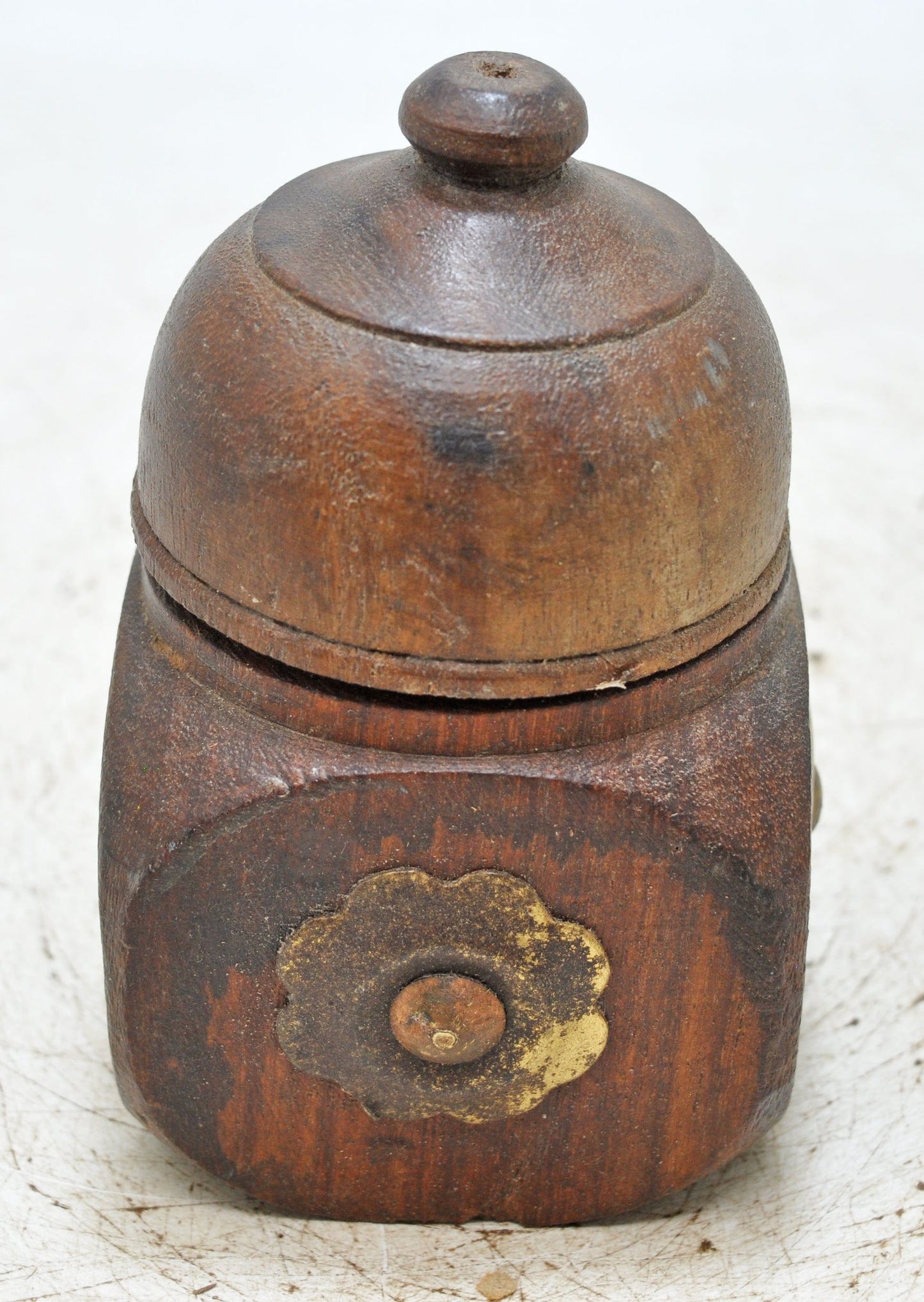 Vintage Wooden Kum Kum Powder Tika Box Original Old Hand Carved
