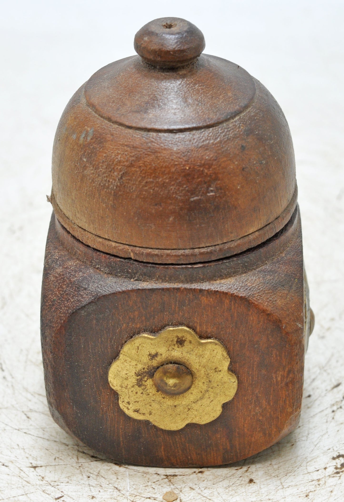 Vintage Wooden Kum Kum Powder Tika Box Original Old Hand Carved