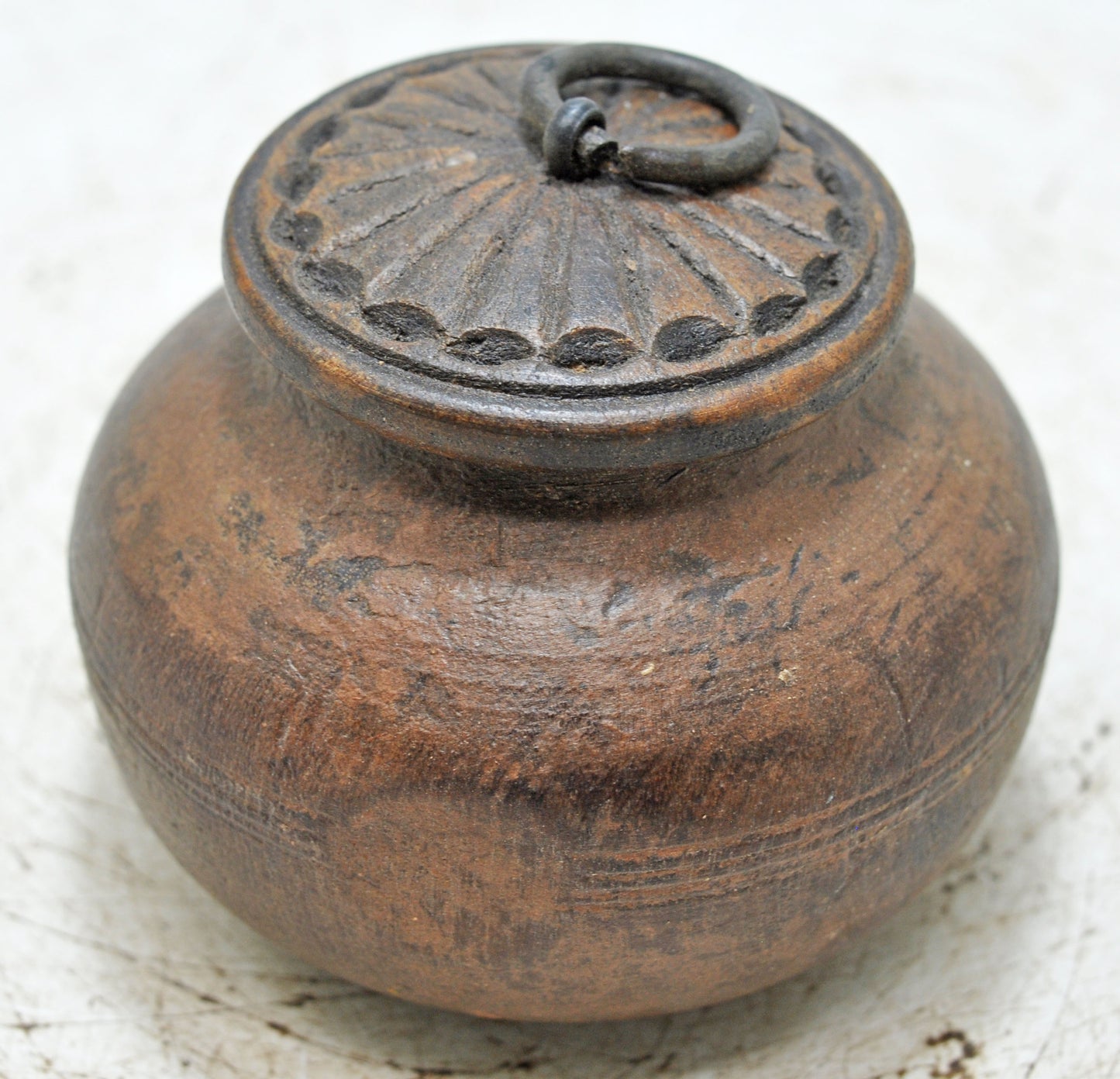 Vintage Wooden Kum Kum Powder Tika Box Original Old Hand Carved