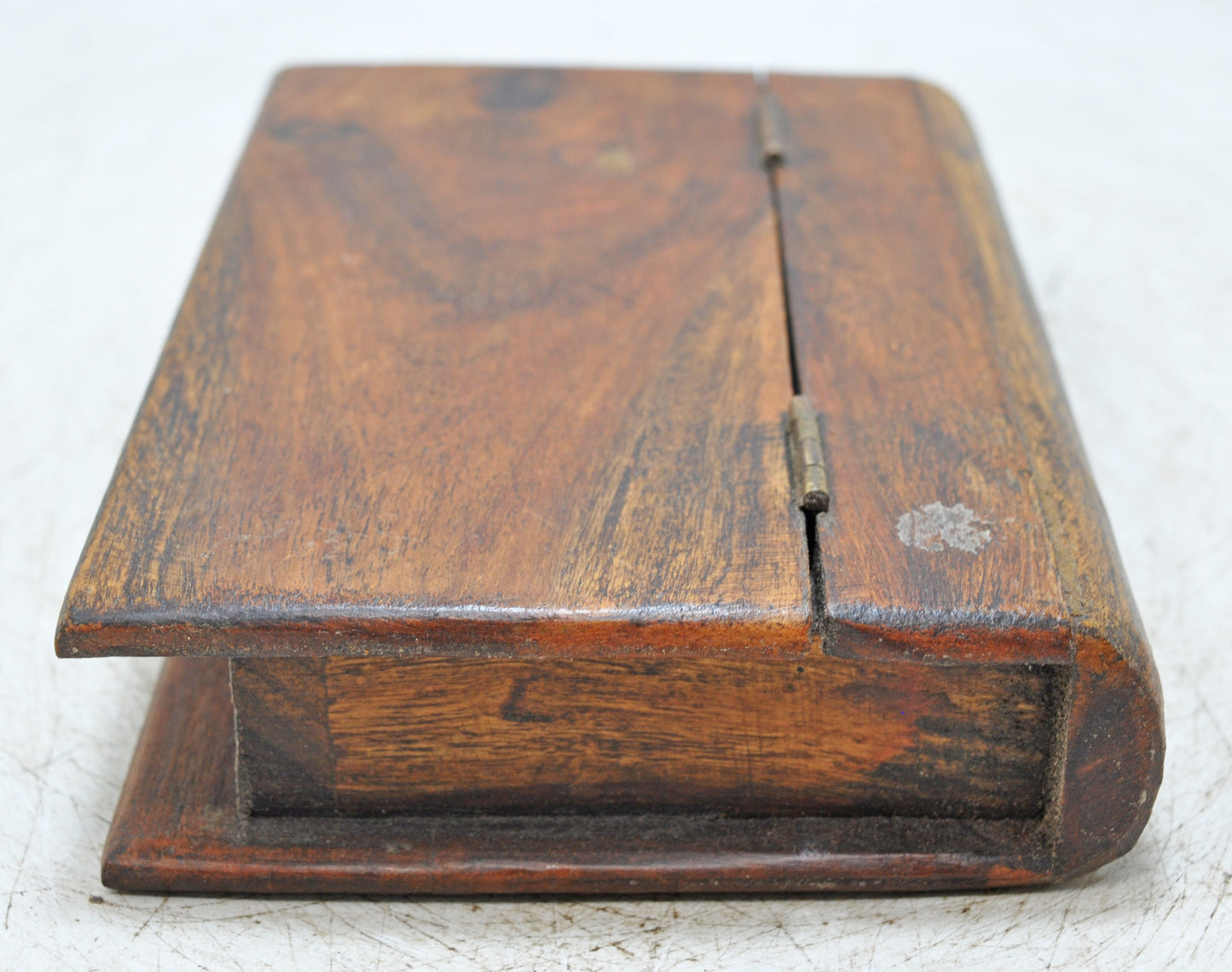 Vintage Wooden Book Shaped Storage Box Original Old Hand Crafted