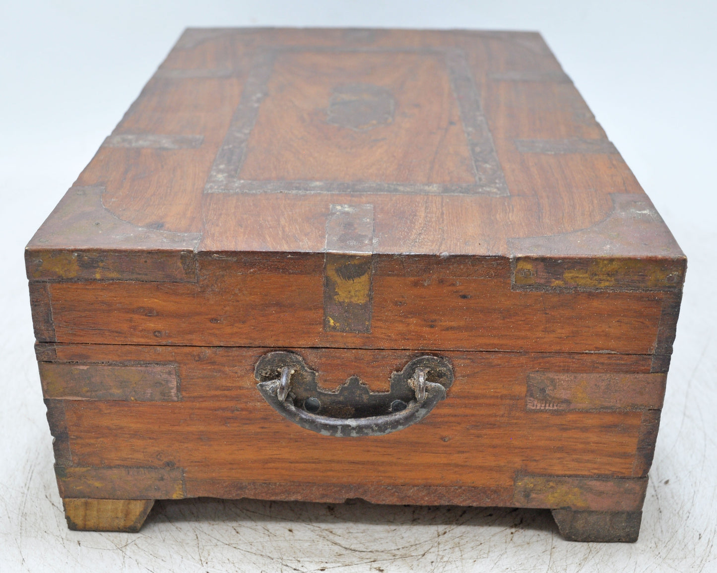 Vintage Wooden Storage Chest Box Original Old Hand Crafted Brass Fitted