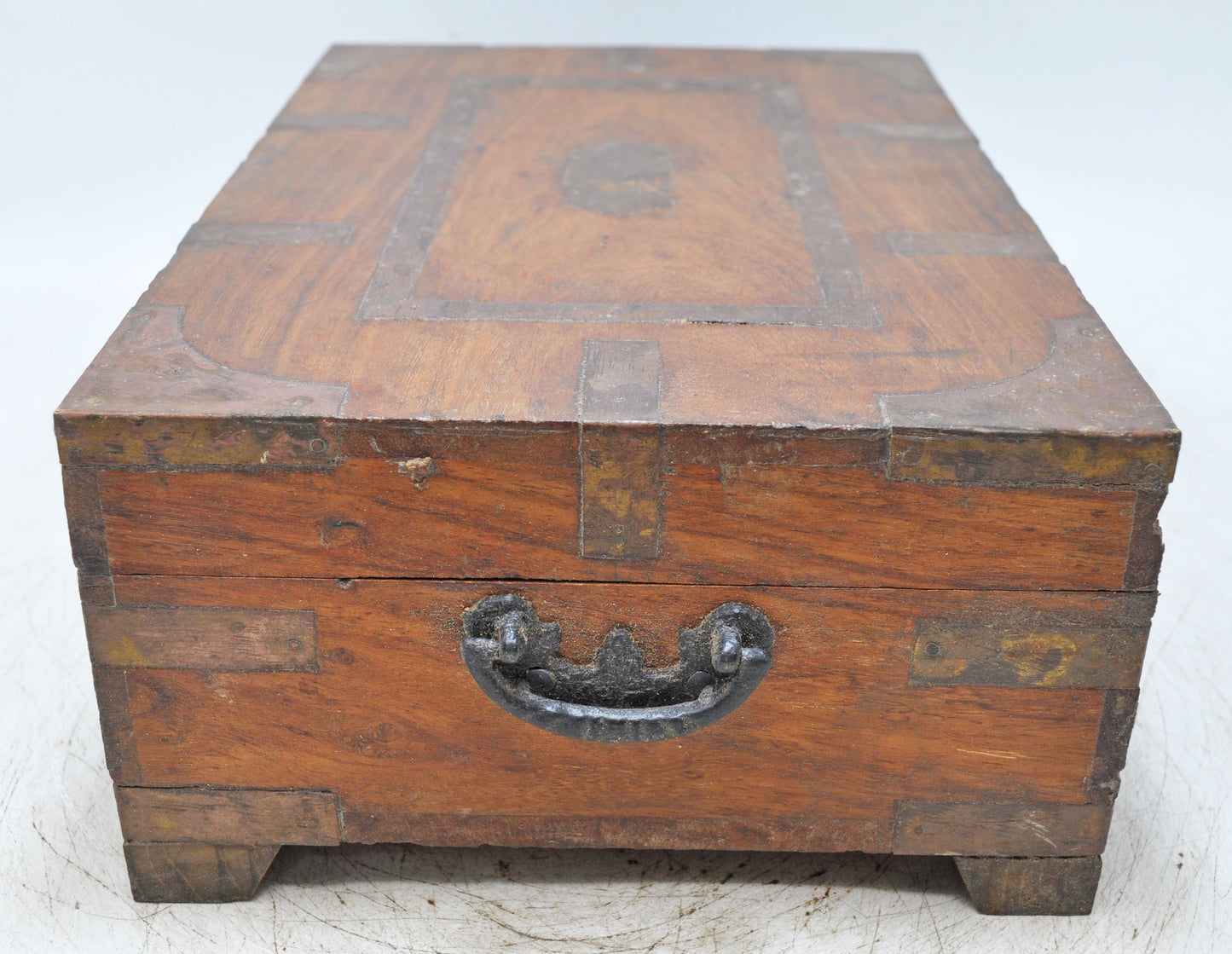 Vintage Wooden Storage Chest Box Original Old Hand Crafted Brass Fitted
